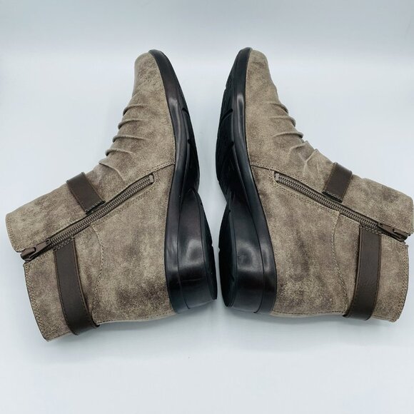 Natural Soul Boots Womens Size 9 M Brown Coltrane Ankle Booties Creased Zipper - Picture 11 of 11